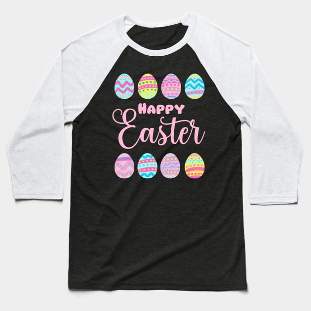 Happy easter cute easter eggs decorations Baseball T-Shirt by Yarafantasyart